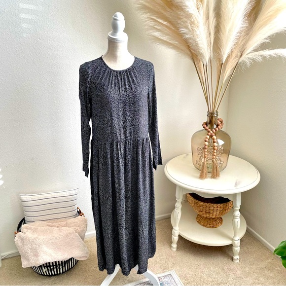 H&M Dresses Hm Black Polka Dot Maxi Dress Poshmark